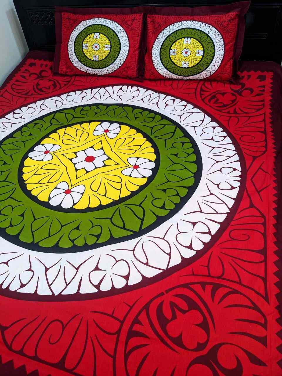 100% Twill Fabric High Quality Standard Design Bedsheet  (৩ পিসের সেট)